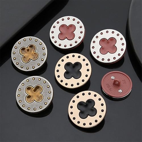Miniatura 3 de Botones de tachuela, botones de camisa, botones de metal, 10 botones de costura simples de 0.590.790.980.98 pulgadas para abrigo, botones redondos