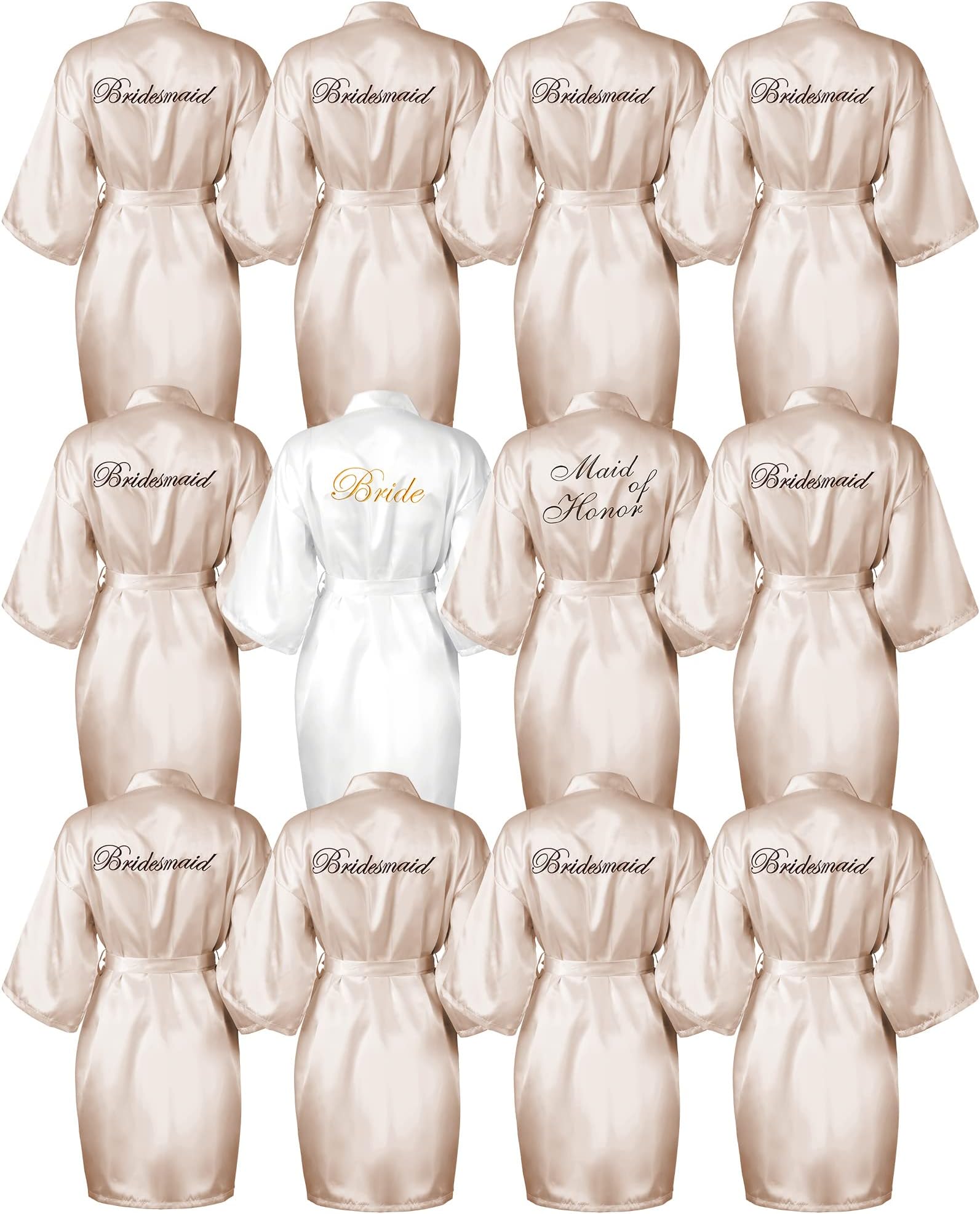 Bridesmaid Robes Bride Kimono for Wedding Day Satin Embroidered Bridal Party Robes