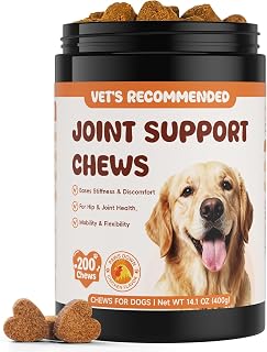 Glucosamine for Dog Joint Soft Chews 200 Count - Glucosamine Chondroitin MSM for Dogs Hip & Joint Pain Relief, Mobility Support - Tasty Chicken Flavor for All Breeds