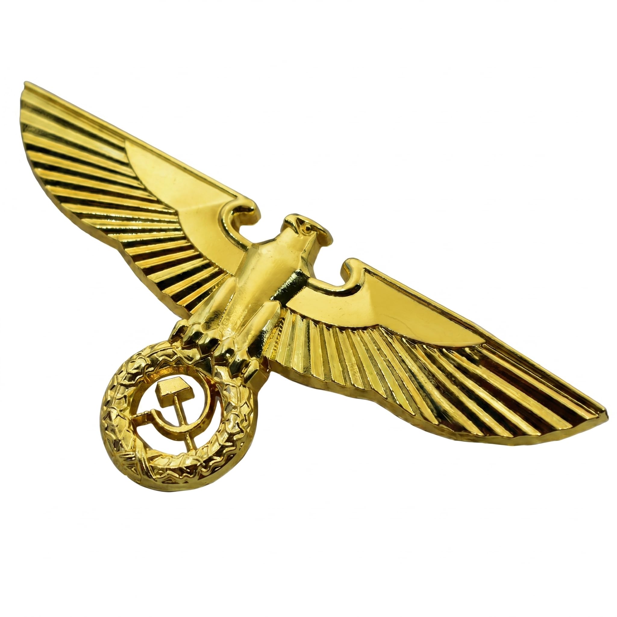 FREECROWS Historical Eastern Bloc Artifact – Commemorative Mid-Century Aviation Motif – Museum-Grade Service Insignia – Polished Gold-Toned Collective Piece