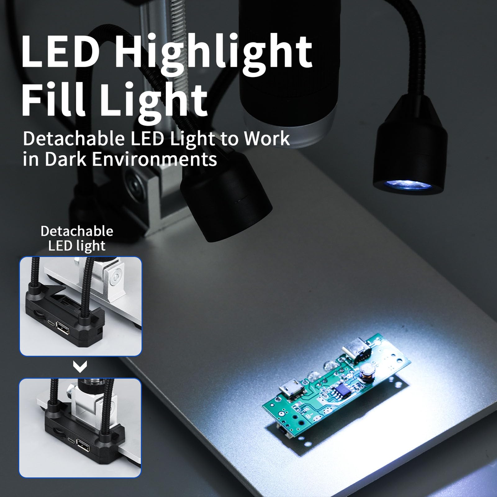 Digitalmikroskop, Lupe mit Lichtmikroskop, 9-Zoll-LCD-Digitalmikroskop, 12 MP, 1600-fache Vergrößerung, 1080P, Mikroskop-Lupe für Pflanzen, Felsen, Leiterplatten