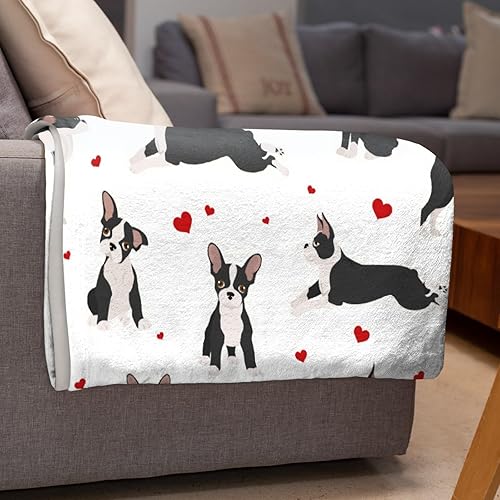 Miniatura 9 de Boston Terrier Bulldog - Manta de forro polar suave, cálida y ligera, para cama, sofá, automóvil, 40 x 30 pulgadas para mascotas