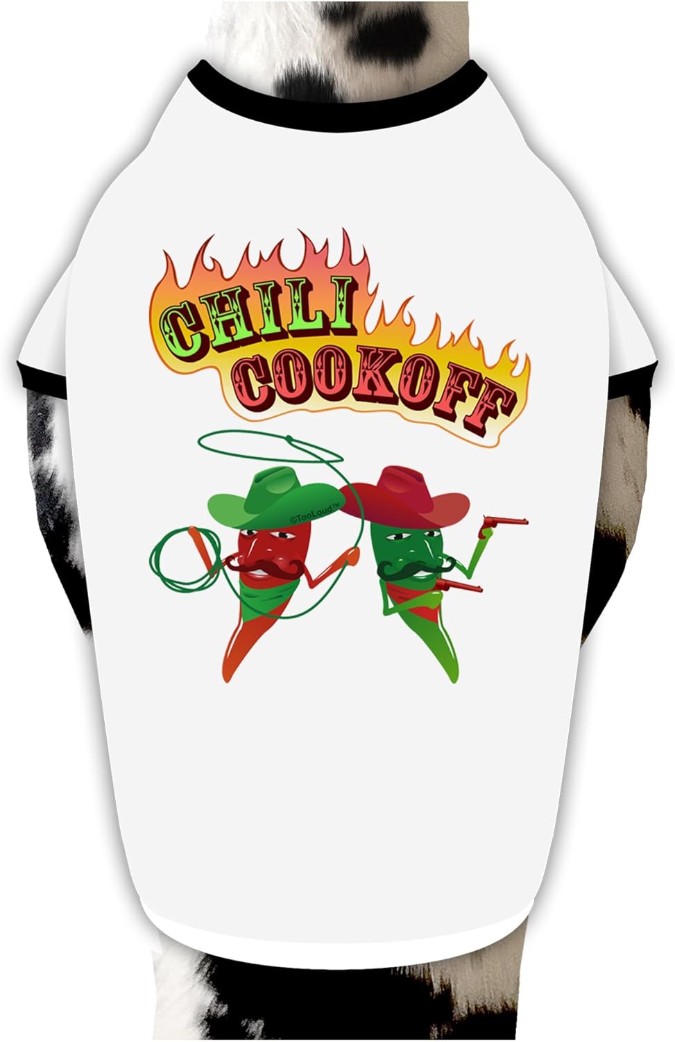 TOOLOUD Cowboy Chili Cookoff Dog Shirt White with Black XL