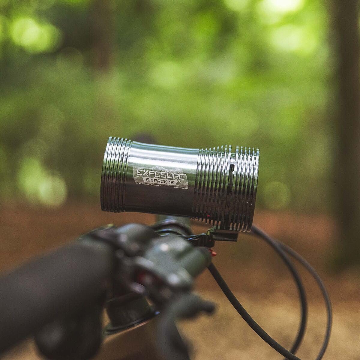 Exposure Lights Six Pack 15, luce per bicicletta, grigio canna di fucile, impermeabile IP67, alluminio 6063 lavorato a CNC, ricaricabile USB-C, 403 g, supporto manubrio, 6000 lumen
