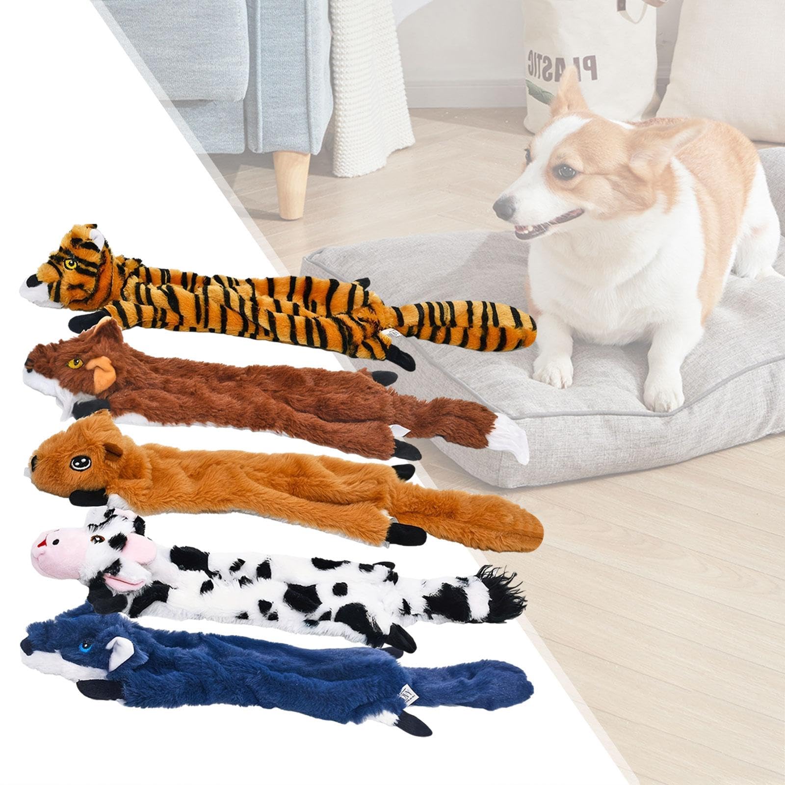 Fenteer 5X Juguetes para Perros chillidos Juguetes para Mascotas con Sonido Arrugado masticando y Tocando pequeños Perros Grande