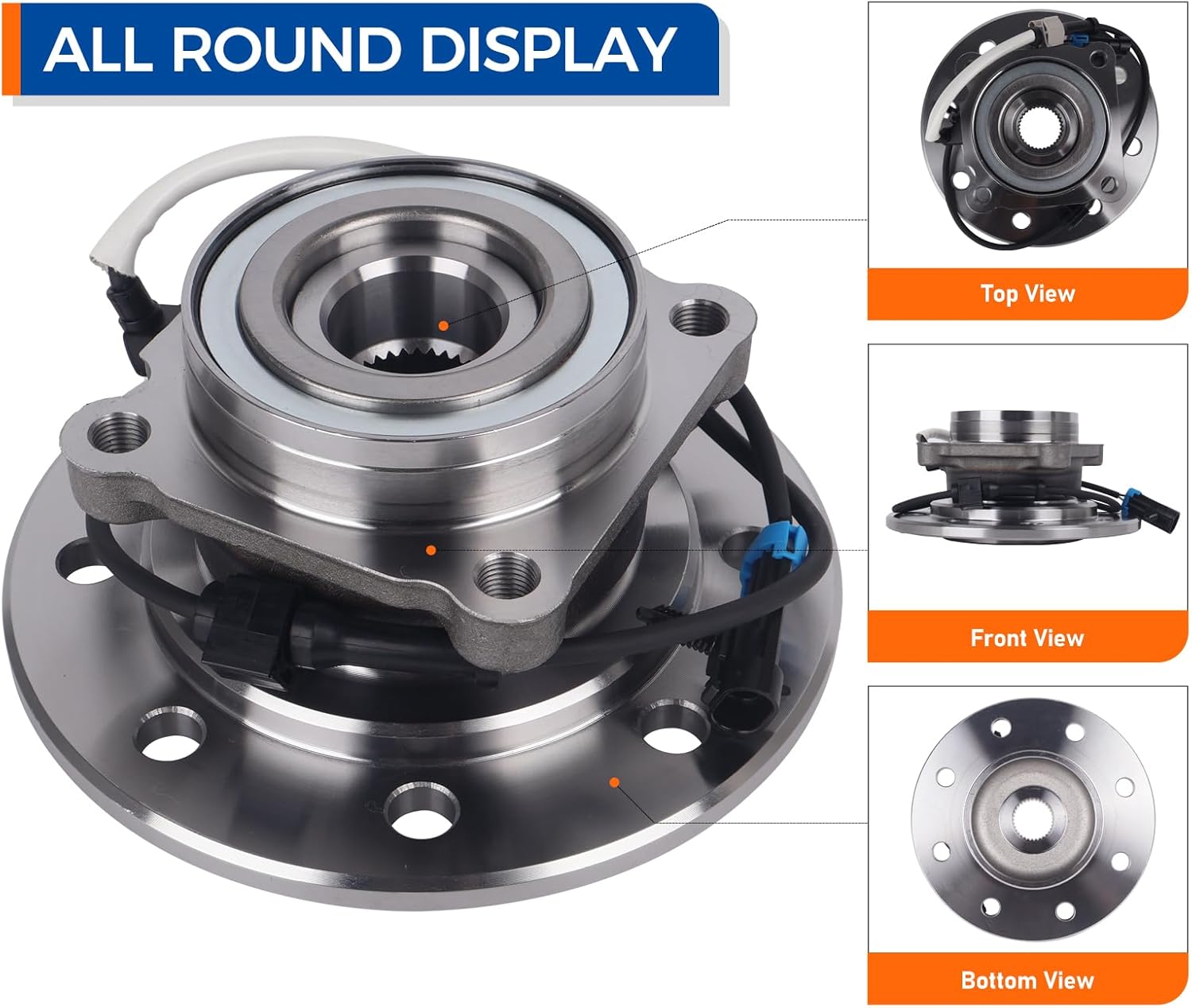 PAROD 515041 Front Wheel Bearing Hub Assembly Fit for 1996-1999 2000 Chevy K1500 Suburban K2500 Suburban K3500 GMC K1500 Suburban K2500 Suburban K3500 with 8 Stud Hub