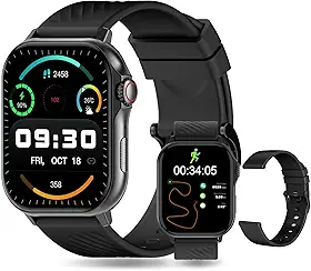 PEJE Smartwatch GPS G08,Tela AMOLED de 2.13", Relogio Smartwatch Feminino e Masculino,100 Esportes,1ATM à rova d'água, Chamada Bluetooth, Compatível com Android iOS (Preto)