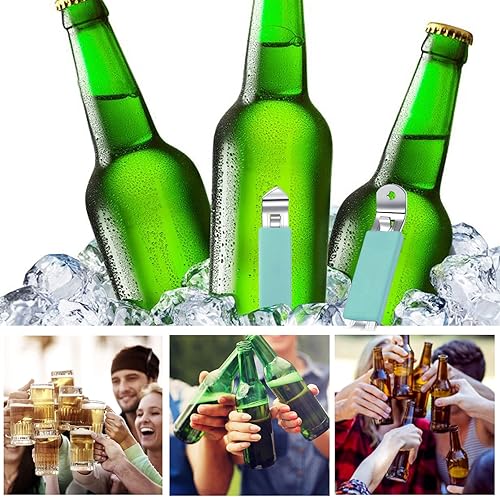 Miniatura 6 de 3 Piezas Abrebotellas Magnéticos Abridor de Latas Abridor de Cerveza Clásico Acero Inoxidable Abrebotellas Pequeño Perforador de Latas con Imán para
