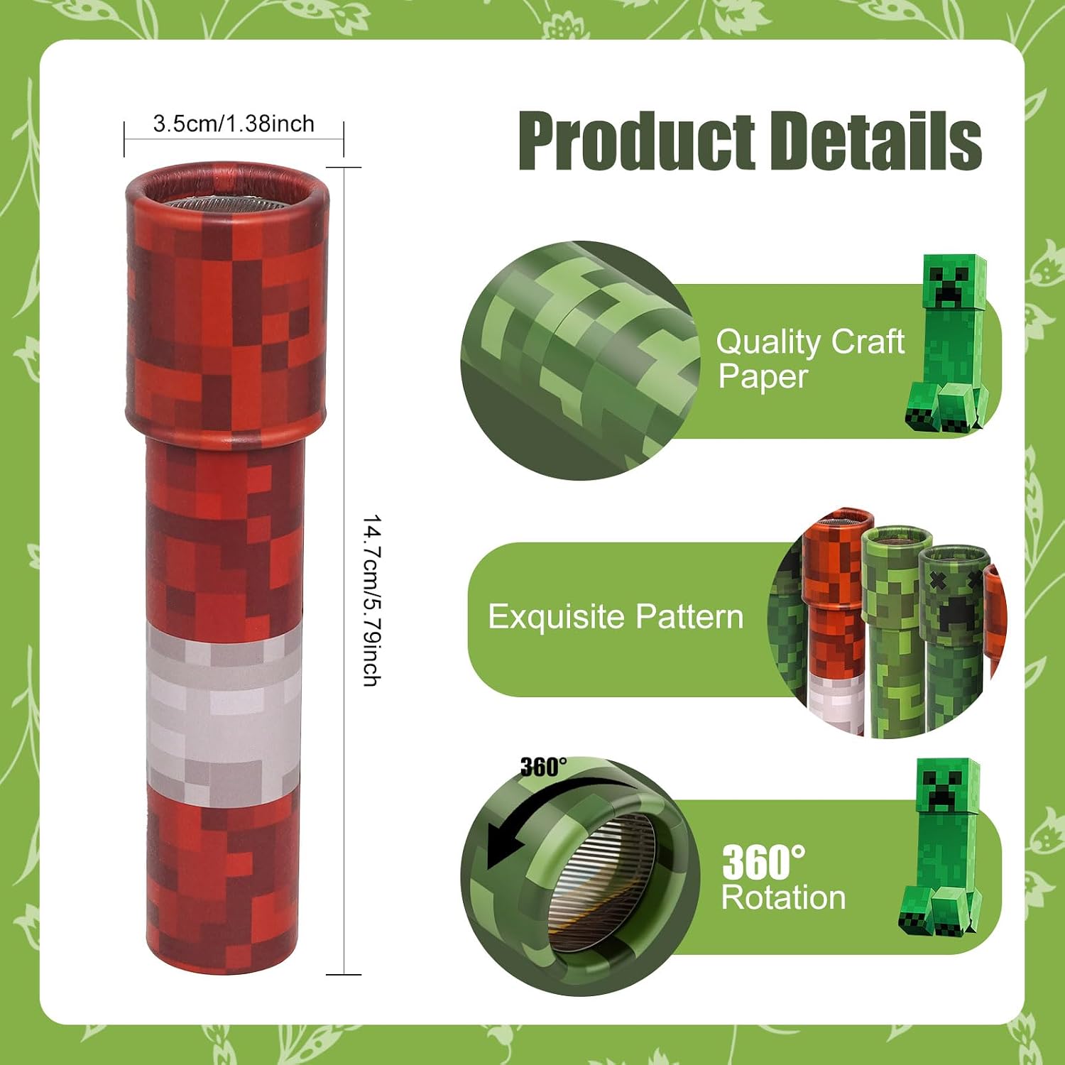 Pixel Themed Kaleidoscopes 12 Pcs Retro Educational Toys