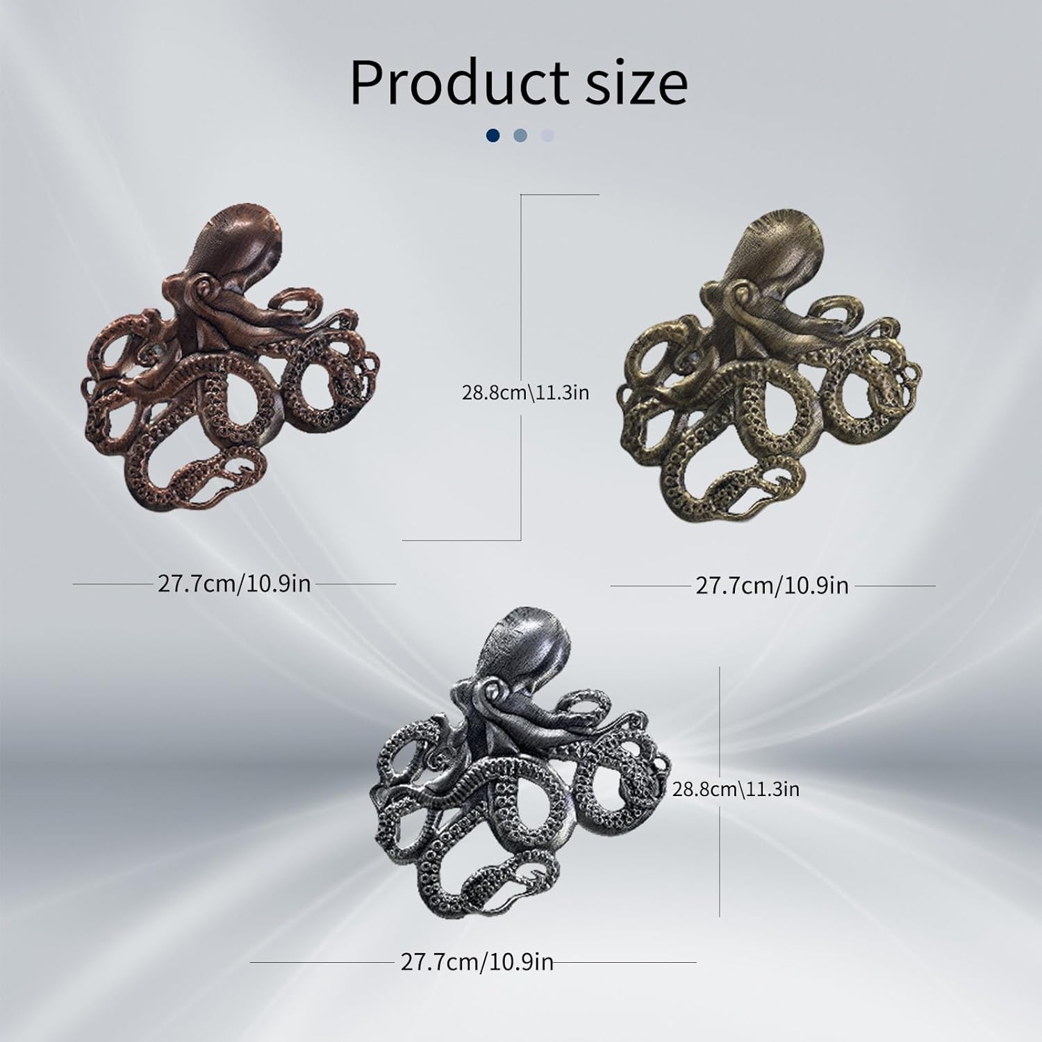John's Studio Metal Octopus Sea Wall Decor Outdoor Garden Hanging Art Sculptures Home Ocean Theme Decorations for Kitchen Bathroom and Pool