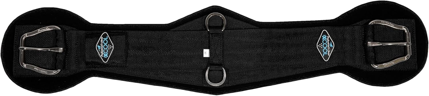 Professional's Choice 2XCOOL Cinch | Cooling Minerals Infused in Liner | V-Shaped Design for Pressure Distribution | Extra Padding to Prevent Pinching | Honeycomb Silicone Soft Grip | 30” Black