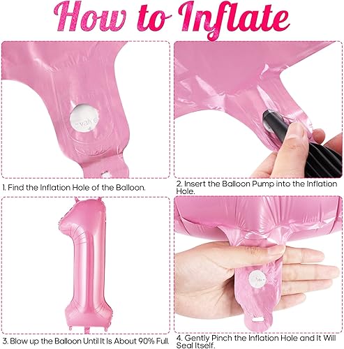 Miniatura 55 de Globo rosa del número 0 de 40 pulgadas, globos grandes de aluminio con número de helio, globos gigantes gigantes de Mylar número 0 para decoración
