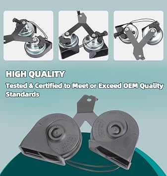 MITZONE Horn Assembly with Bracket Compatible with 2009-2014 Ford F-150 Replace 9L3Z-13832-A