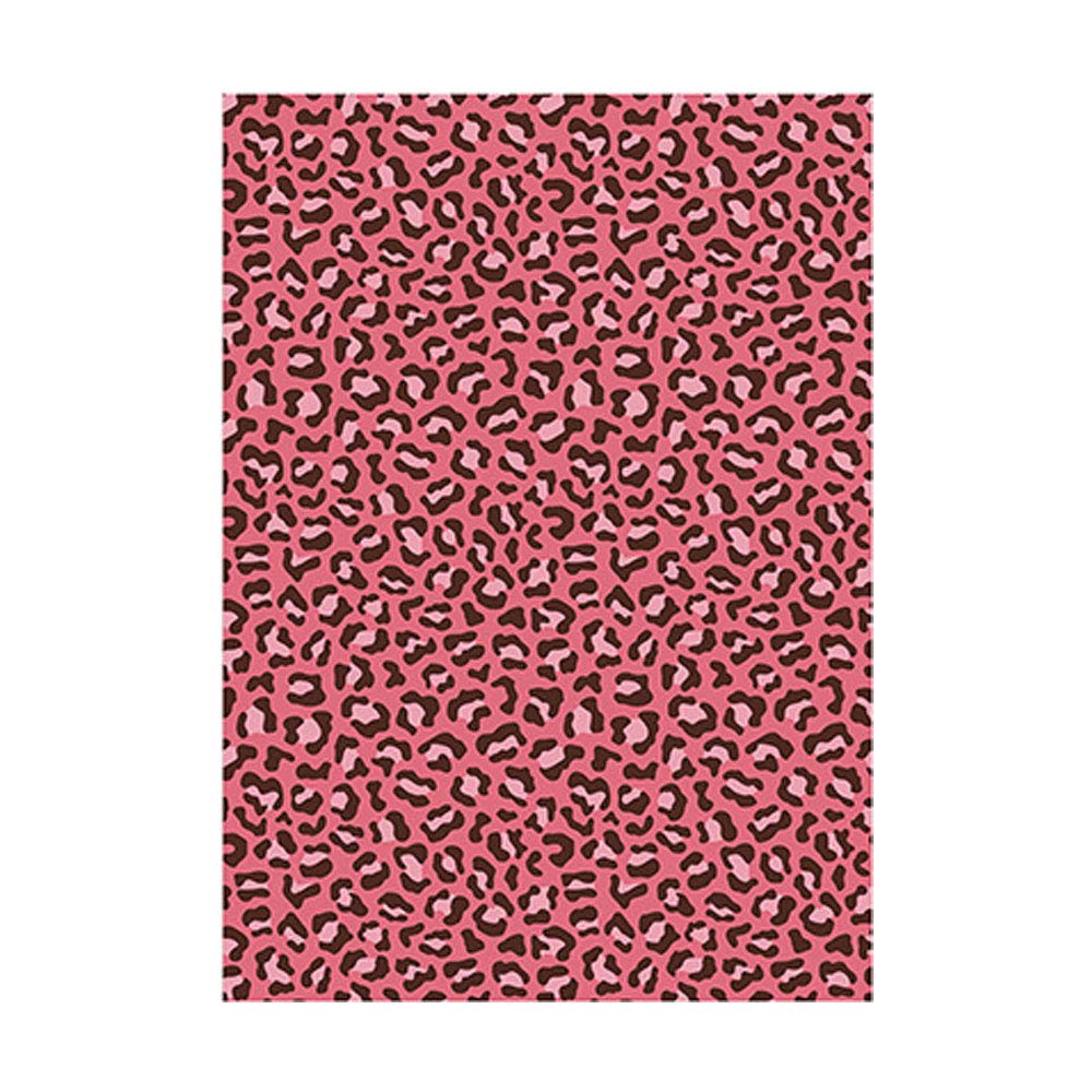 Papel tapiz adhesivo de alta resistencia rosa con diseño de leopardo