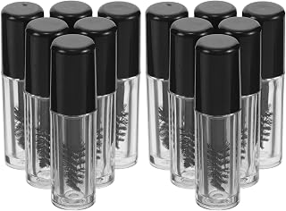 FRCOLOR 12pièces Lot de Mini Tubes de Mascara Vides avec Brosse Flacons Transparents pour Crème à Cils et Emballage de Maquillage