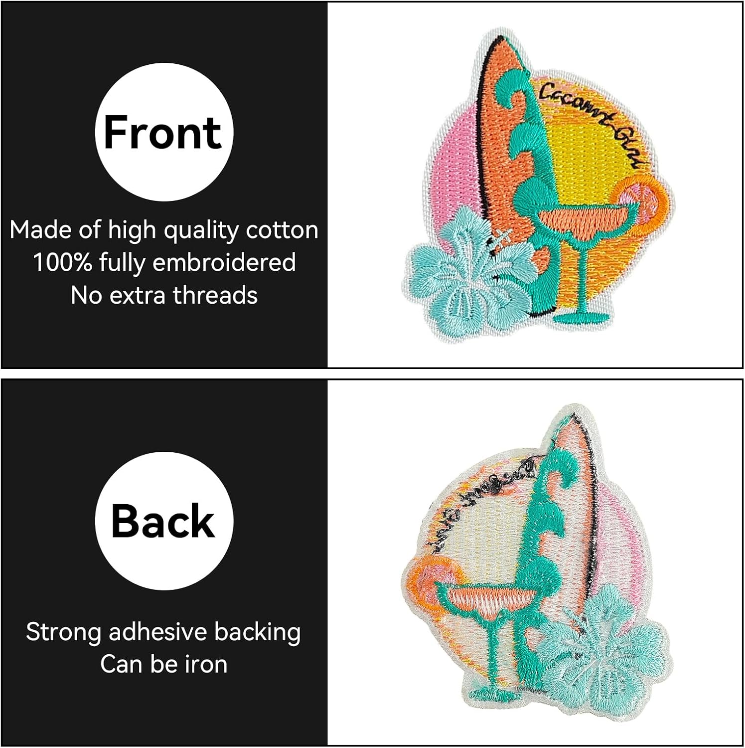 SYLVASS 48Pcs Summer Iron on Patches, Embroidered Summer Beach and Holiday Appliques for Clothing, Backpacks, Hats, Jeans DIY​ Decoration