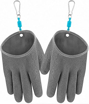 BOLLAER Fishing Gloves,Fisherman Professional Catch Fish Gloves Cut&Puncture Resistant with Magnetic Hooks Hunting Glove, One Size Fits Most Fishing Gloves