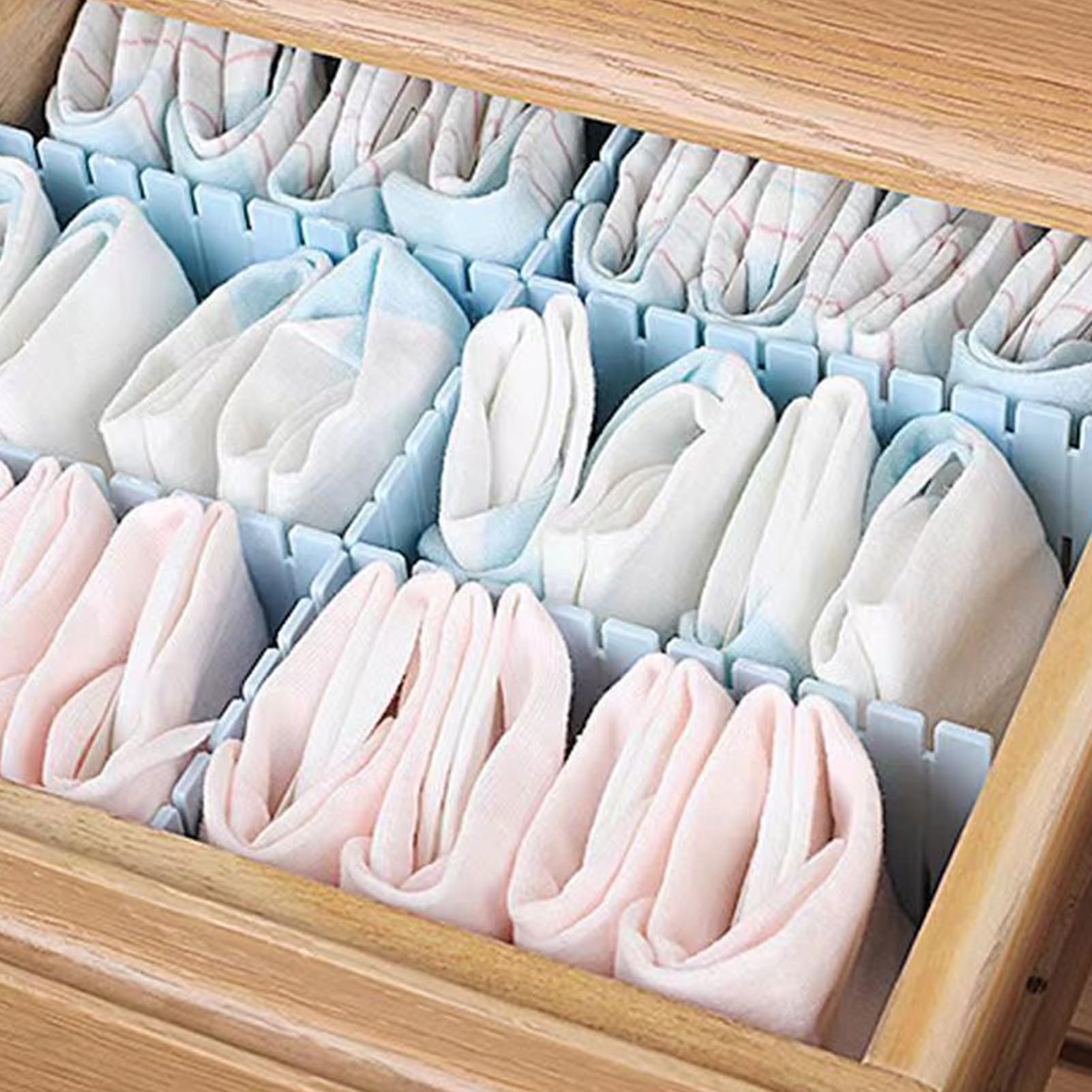 Ausla 4 Stück Kunststoff-Schubladenteiler, DIY-Schneidetrenner, Verstellbarer Schubladen-Organizer für Socken, Praktische Aufbewahrung für Unterwäsche, Stationäre Werkzeuge (4 Stück Küche, Haushalt & Wohnen
