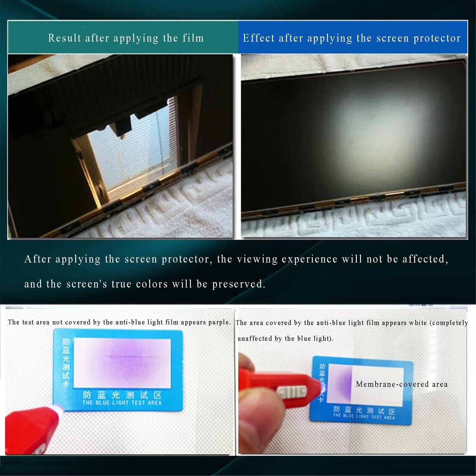 Antirreflejos Protector De Pantalla De TV Anti Luz Azul Película Protectora | Resistente A Arañazos, Instalación Sin Burbujas Para Smart TV LED/LCD(50 inch 1095x616mm)
