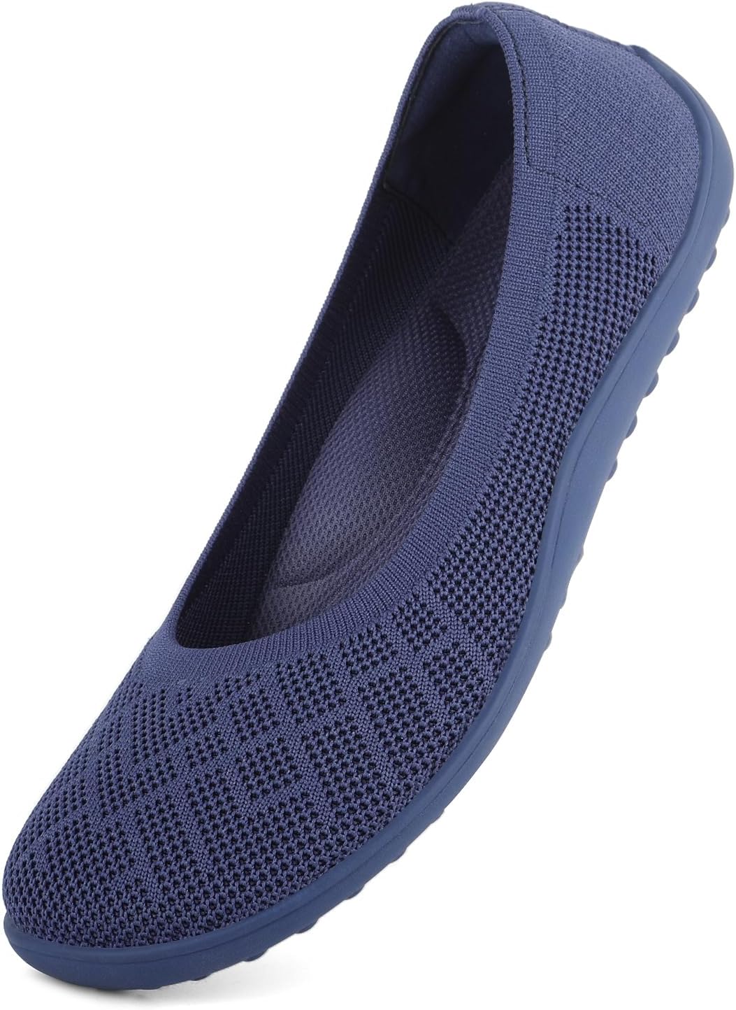 KBZone Womens Flat Shoes round Toe Knit Ballet Flat