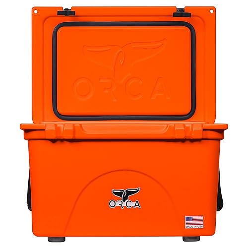 Miniatura 5 de ORCA Baúl de hielo duro aislado de 26 cuartos de galón con asas de agarre flexibles, candado listo, mantiene el hielo frío durante días, para playa,