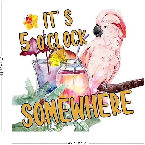 Miniatura 3 de Calcomanías de pared con texto en inglés "It's Five O'clock Somewhere School" ("It's Five O'clock Somewhere School"), calcomanías de pared