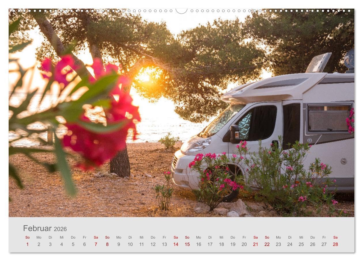 Abenteuer Camping in Kroatien (hochwertiger Premium Wandkalender 2026 DIN A2 quer), Kunstdruck in Hochglanz: Vanlife, Caravaning und Camping an der Adria (CALVENDO Orte)