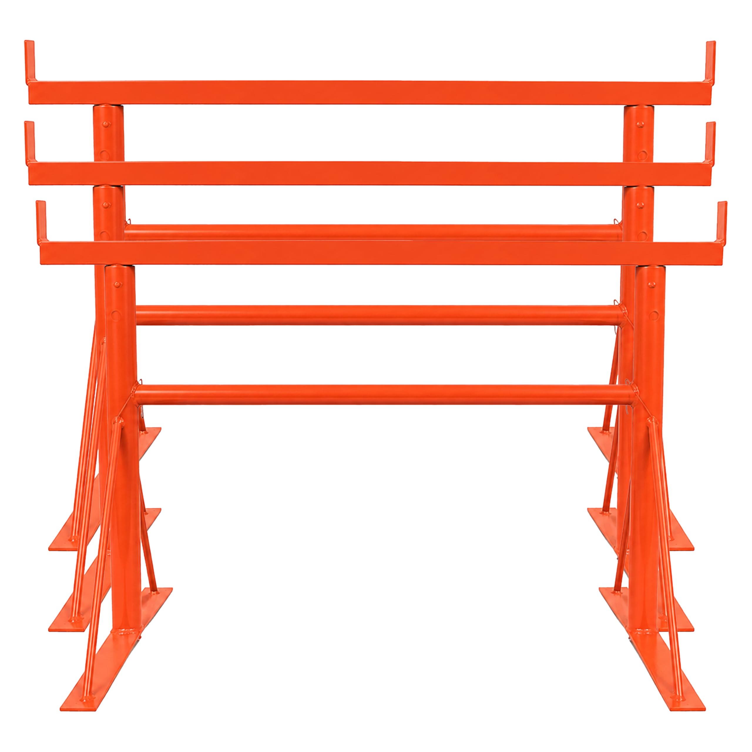 3X Size.2 Adjustable Steel Trestle Stands 0.77m-1.20m, Heavy Duty Folding Sawhorse Workbench Support Frame for Woodworking Construction Garage