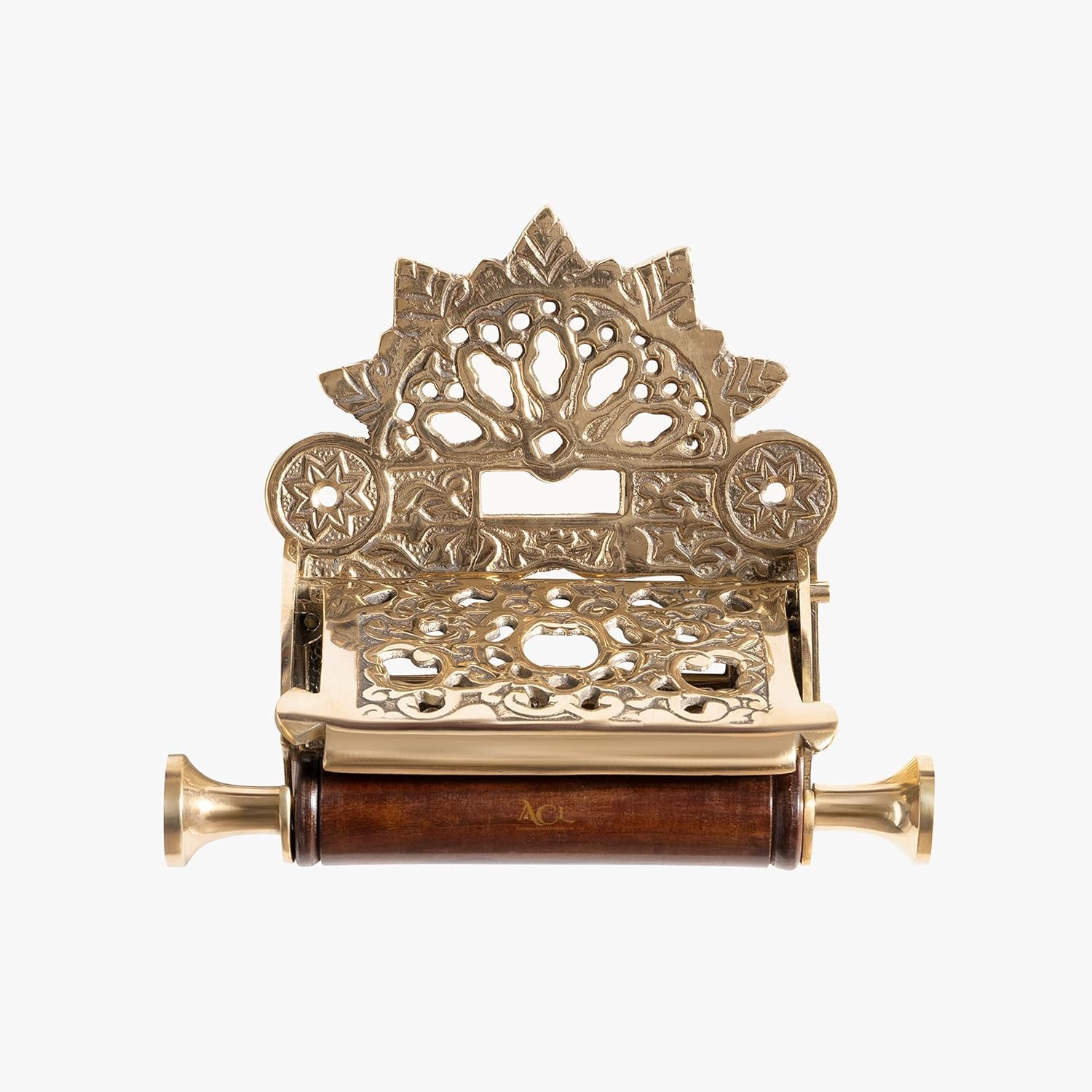 Assorted Collections Wall Mounted Toilet Roll Holder - Flap Design Brass Toilet Paper Holder for Bathrooms - Sleek Novelty Toilet Roll Holder with Included Installation Hardware - Gold - Image 2