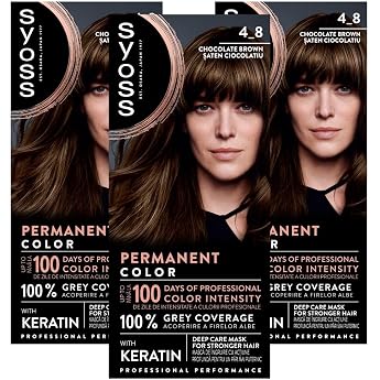 Syoss Hair Colour 4-8 Chocolate Brown Pack of 3 3 x 115 ml