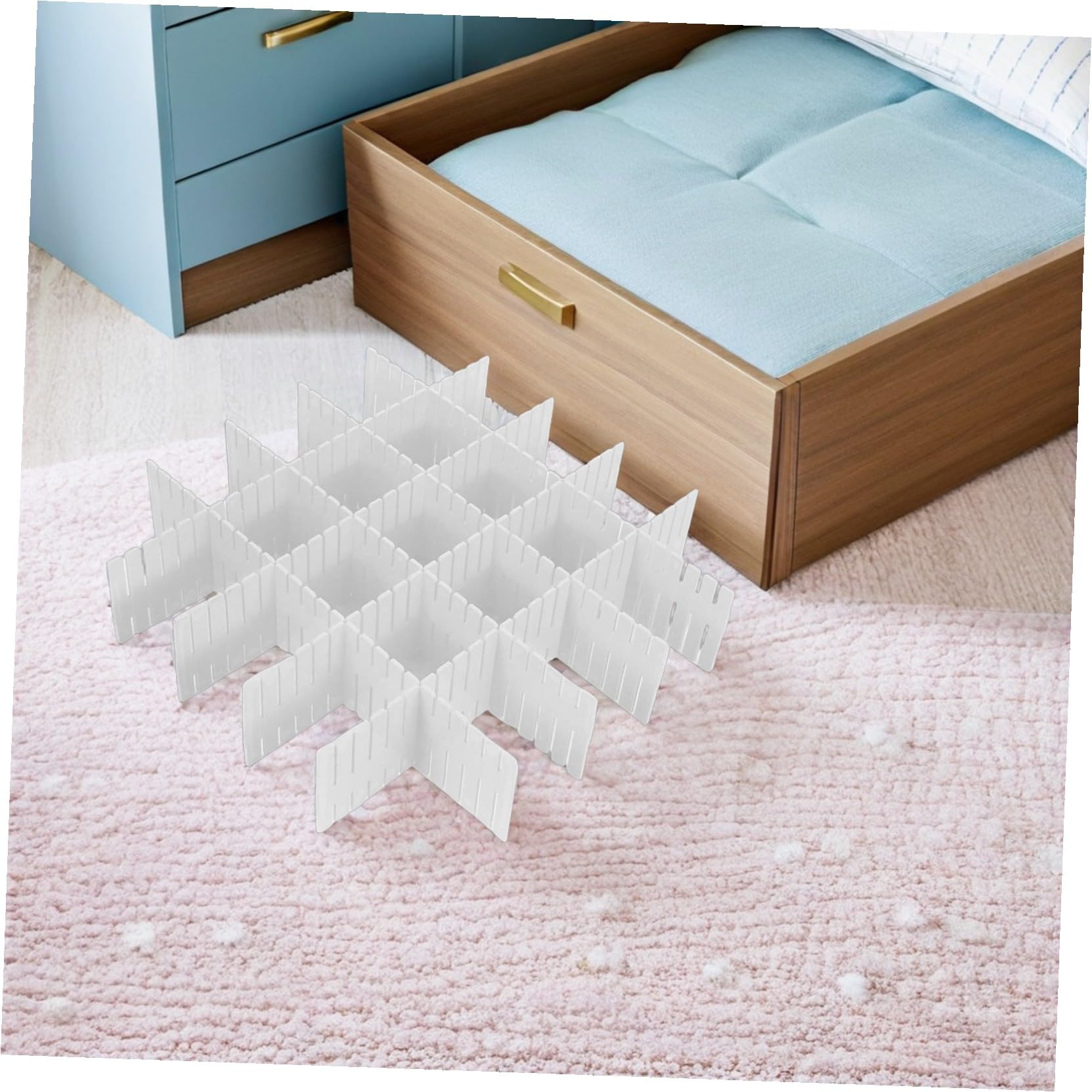 TOYANDONA 16 piezas Organizadores de Ajustables de Plástico para Ropa Interior y Maquillaje Divisores Rejilla para Orden Dormitorio Cocina y Oficina