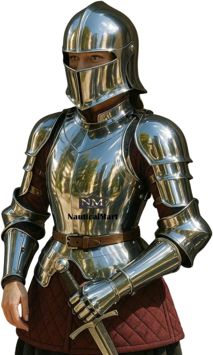 Medieval Knight Italian Full Suit Plate Armor Lady Armor Breastplate Arm set LARP Female Cosplay Cosplay Cuirass Costume