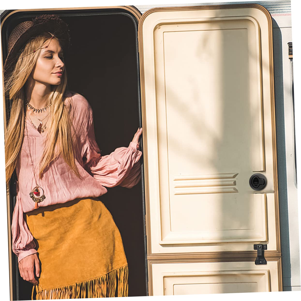 BRIGHTFUFU Rv Push-Type Latch Yacht Latch Locking Mechanism Hidden Door Lock Hardware