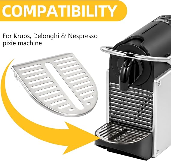 Drip Grid for Pixie Coffee Machines Compatible with Krups, Delonghi & Nespresso Pixie Machine, Coffee Drip Tray Grid Grille Keep Countertop Clean and Prevent Stains and Damage, Aluminum