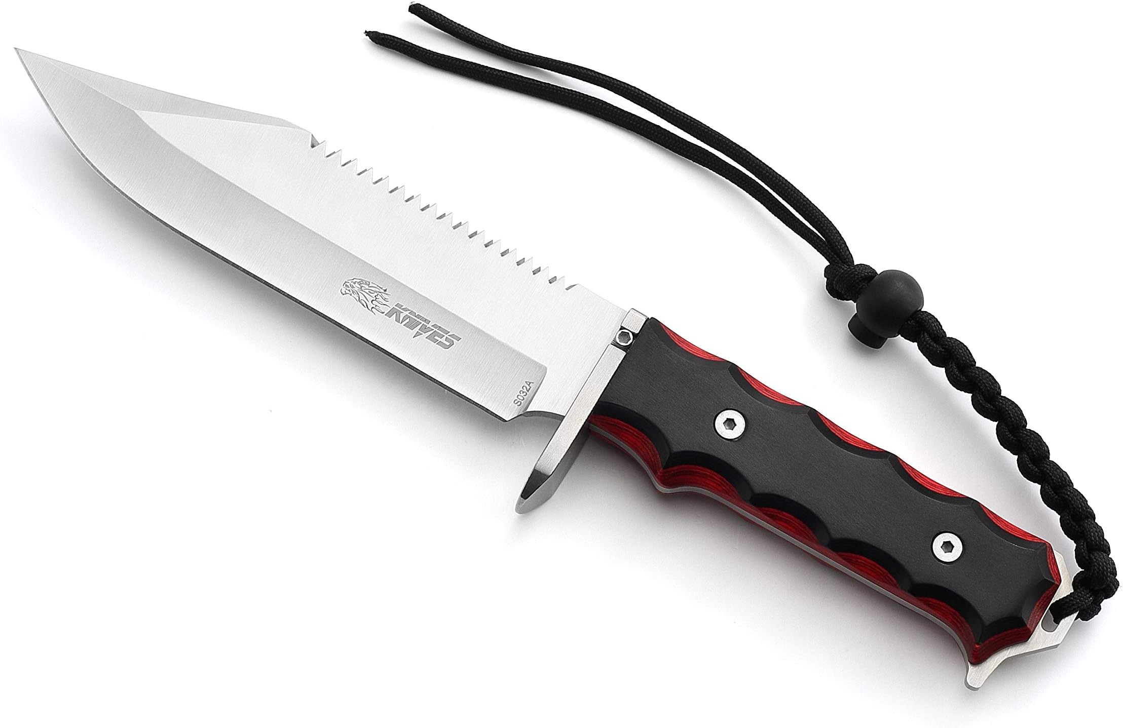 11.8IN Hunting Survival Knife 8Cr13 Wood Handle Tactical Army Fixed Blade Knives