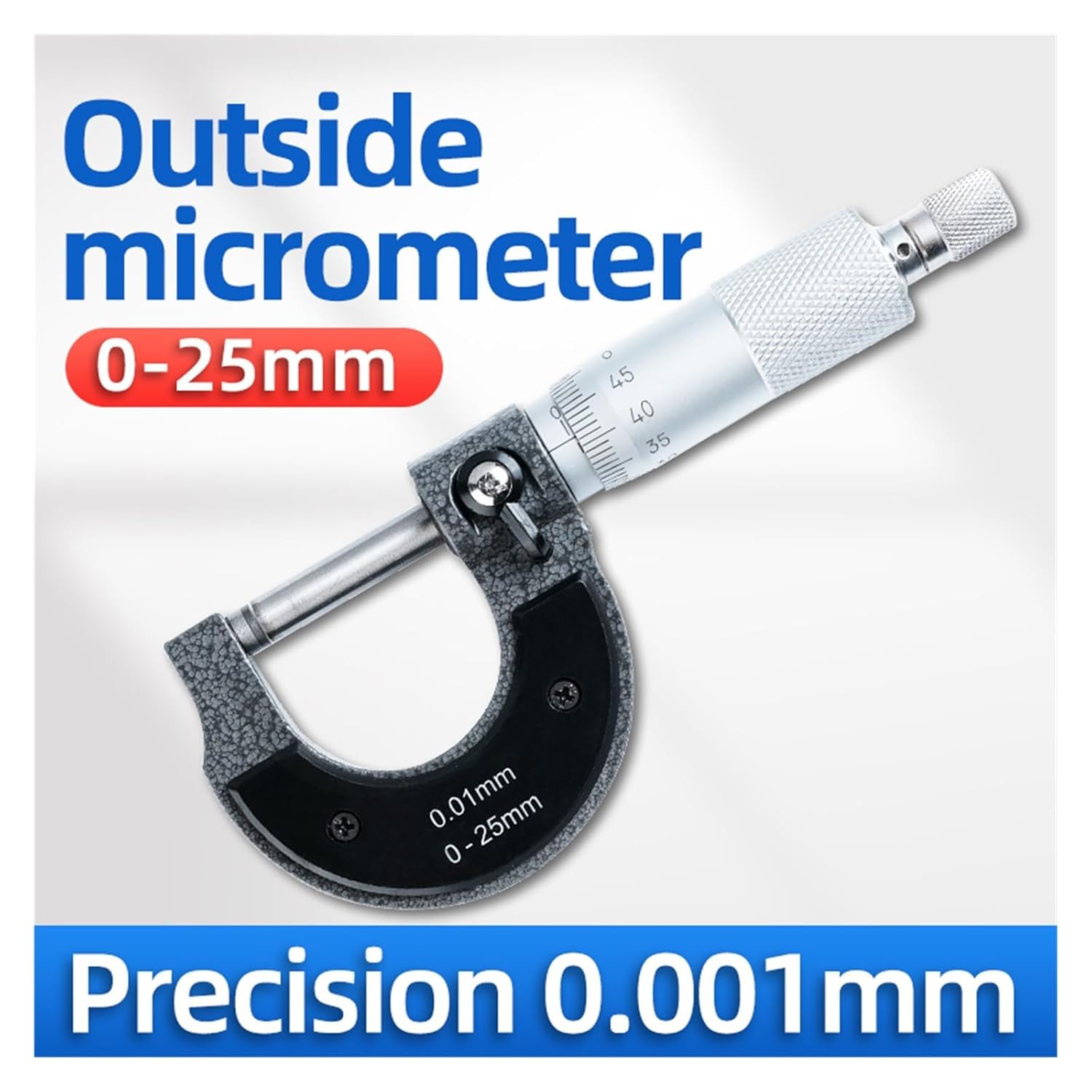Precision Gauge Micrometer 0-25 mm 0.001 mm Outer Diameter Metric Caliper Measurement Micrometer Tool Outer Diameter Micrometer Micrometer(75-100mm)