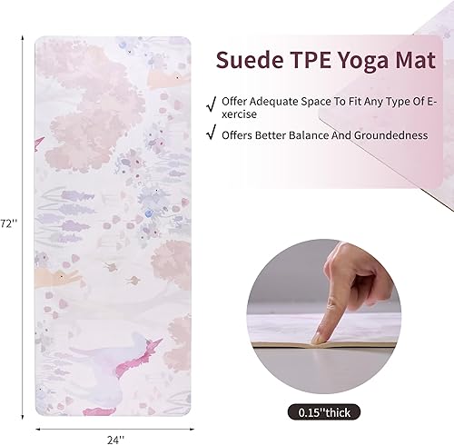 Miniatura 2 de Tapete de yoga, tapete de yoga con diseño antideslizante, tapete profesional de TPE para ejercicio, 72 x 24 pulgadas, tapete de entrenamiento