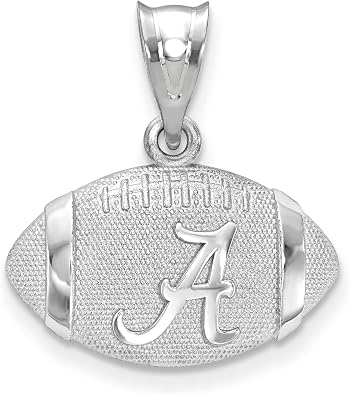 NCAA Sterling Silver the U. of Alabama 3d Football w Logo Pendant