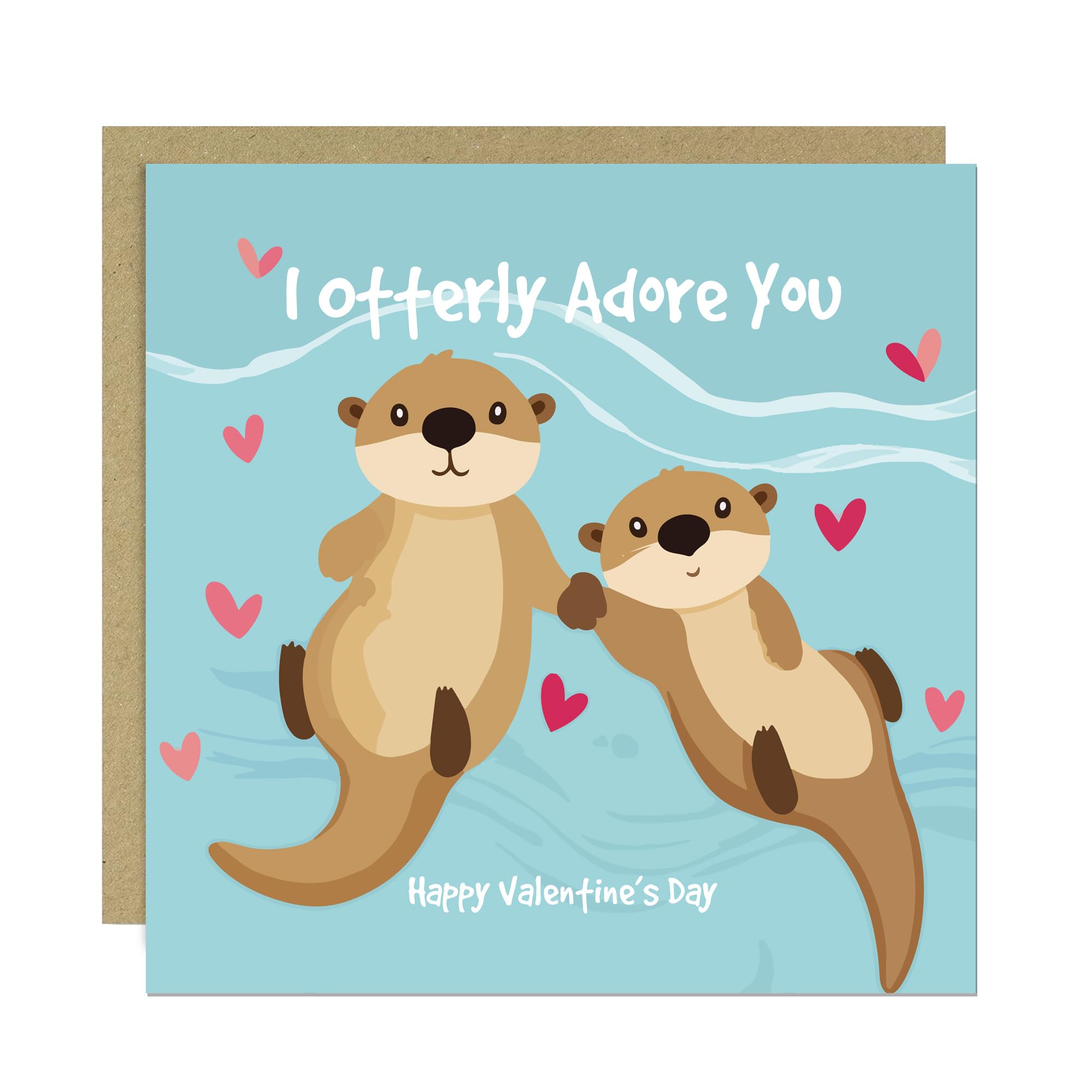 RED OCEAN Funny Valentine's Day Card for Him Her, Valentines Day Card for Girlfriend, Boyfriend, Husband, Wife, Fiance, Fiancee Cute Valentine's Day Card With Kraft Envelope