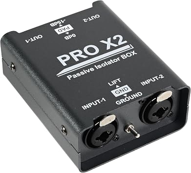 2 Channel XLR/1/4 TRS Passive Hum Eliminator, Pro X2 Ground Loop Noise Isolator and Noise Filter for Car Audio and Other Audio Equipment