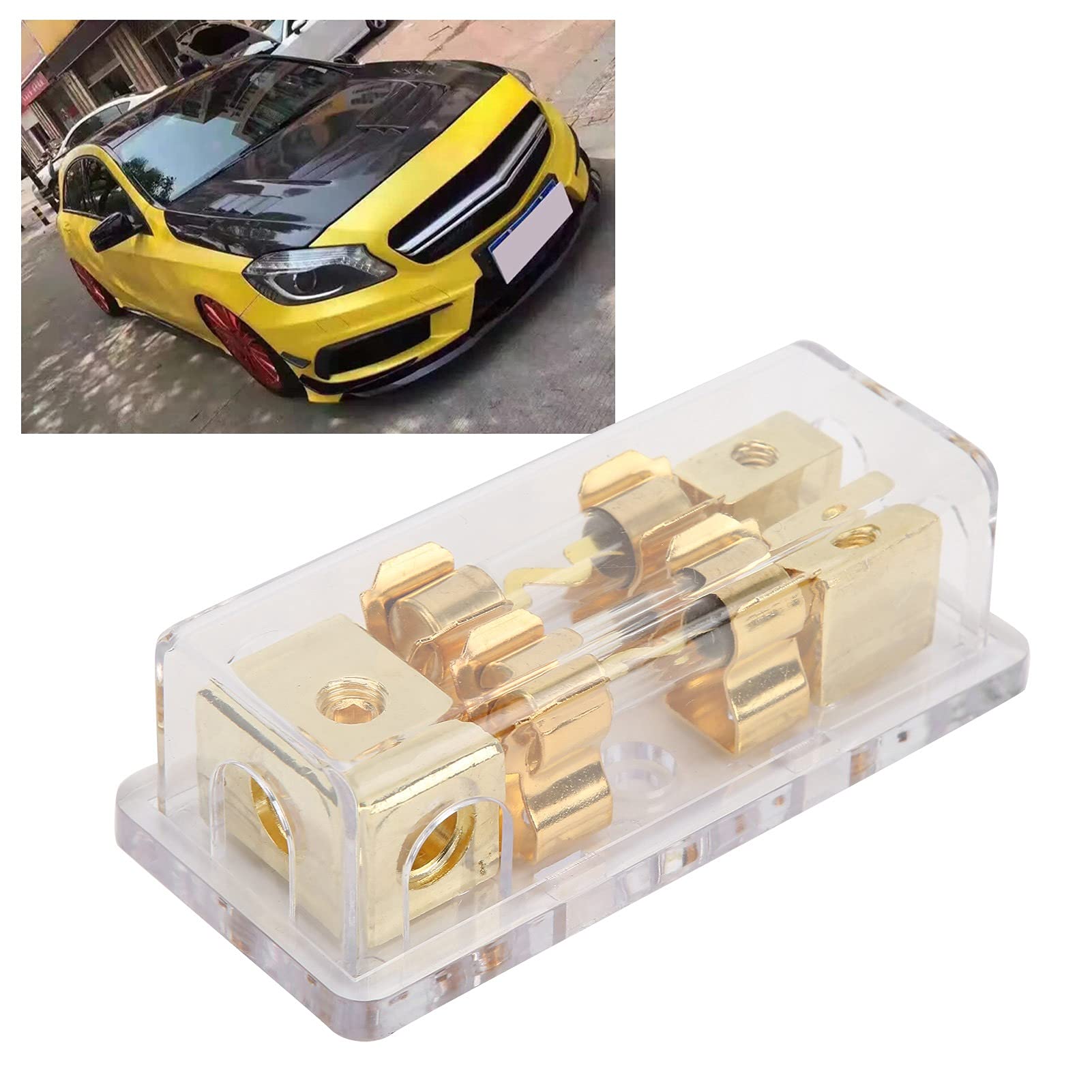 Blocco Distribuzione Alimentazione 60A Per Auto - Splitter Portafusibile 1 Uscita 2 Ingressi Per Amplificatori - Foto 3