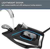 Vista 7 de Rowenta, Plancha de vapor de acero inoxidable Smart Temp para ropa, 380 agujeros de microvapor, planchado de 1725 vatios, apagado automático