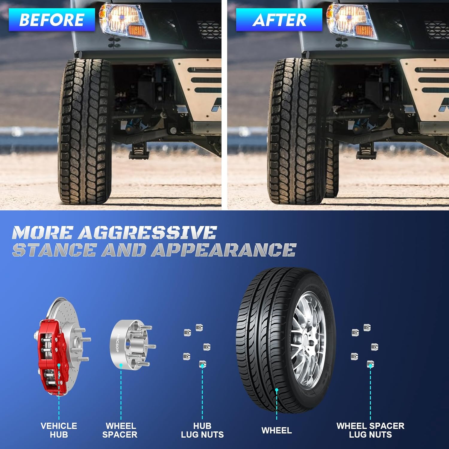 5x4.5 Wheel Spacers 2" (50mm) for Jeep Cherokee Wrangler Comanche Grand Cherokee Liberty/ Ford Ranger Mustang Explorer/ Mercury Lincoln, 2PCS 5x114.3mm Wheel Adapter 87.1mm Hub Bore with 1/2"x20 Studs