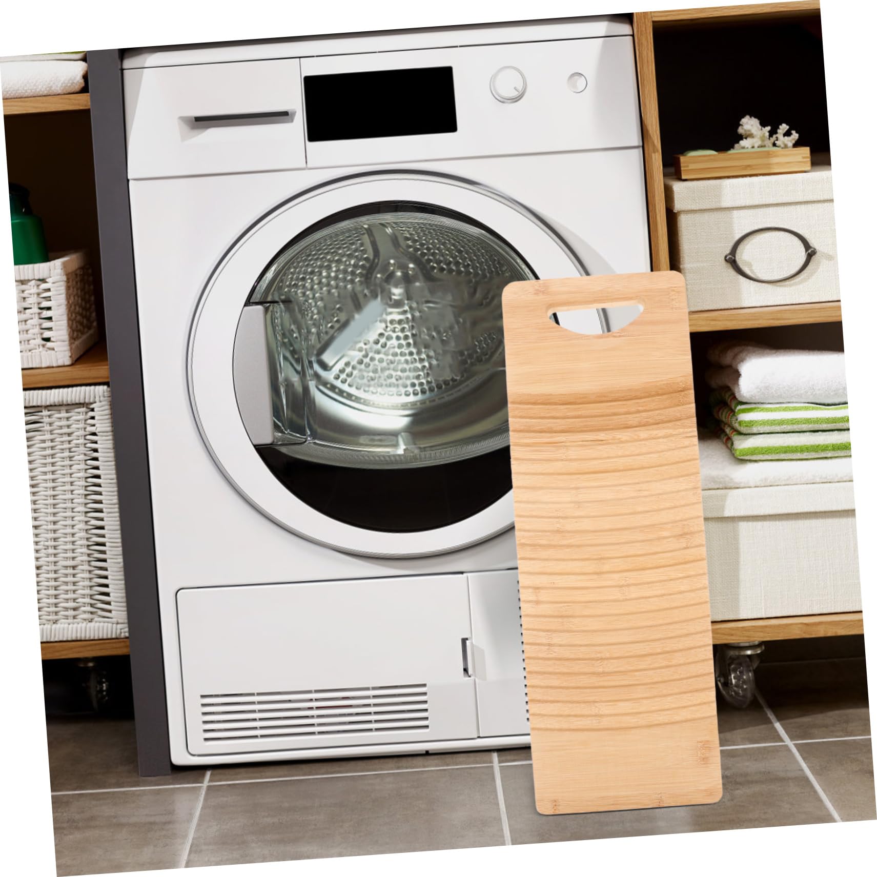 Cabilock ASSE per Lavare i Vestiti in bambù Naturale, Superficie Ondulata Antiscivolo, Delicata sui Capi, 50x18cm per Bucato in Casa