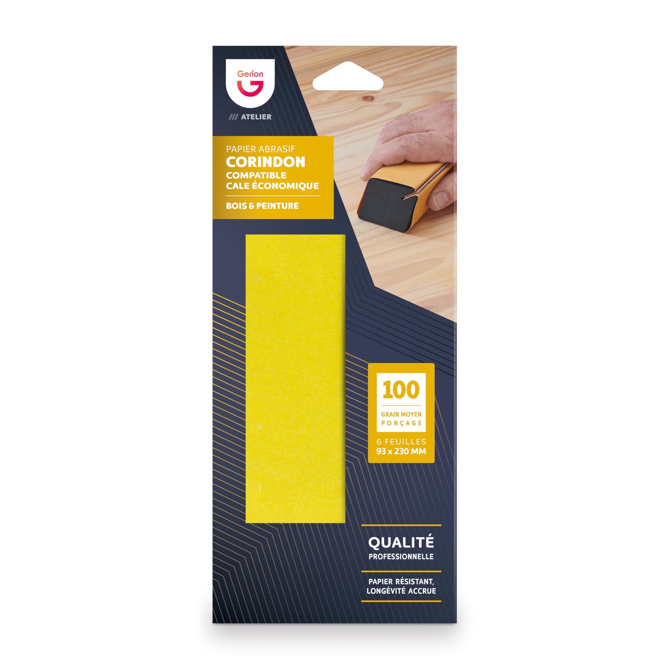 Papier abrasif Corindon Gerlon pour restaurer facilement vos meubles en bois et boiseries