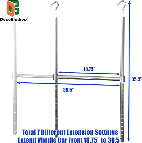 Miniatura 3 de DecoBrothers - Barra ajustable para armario, cromada