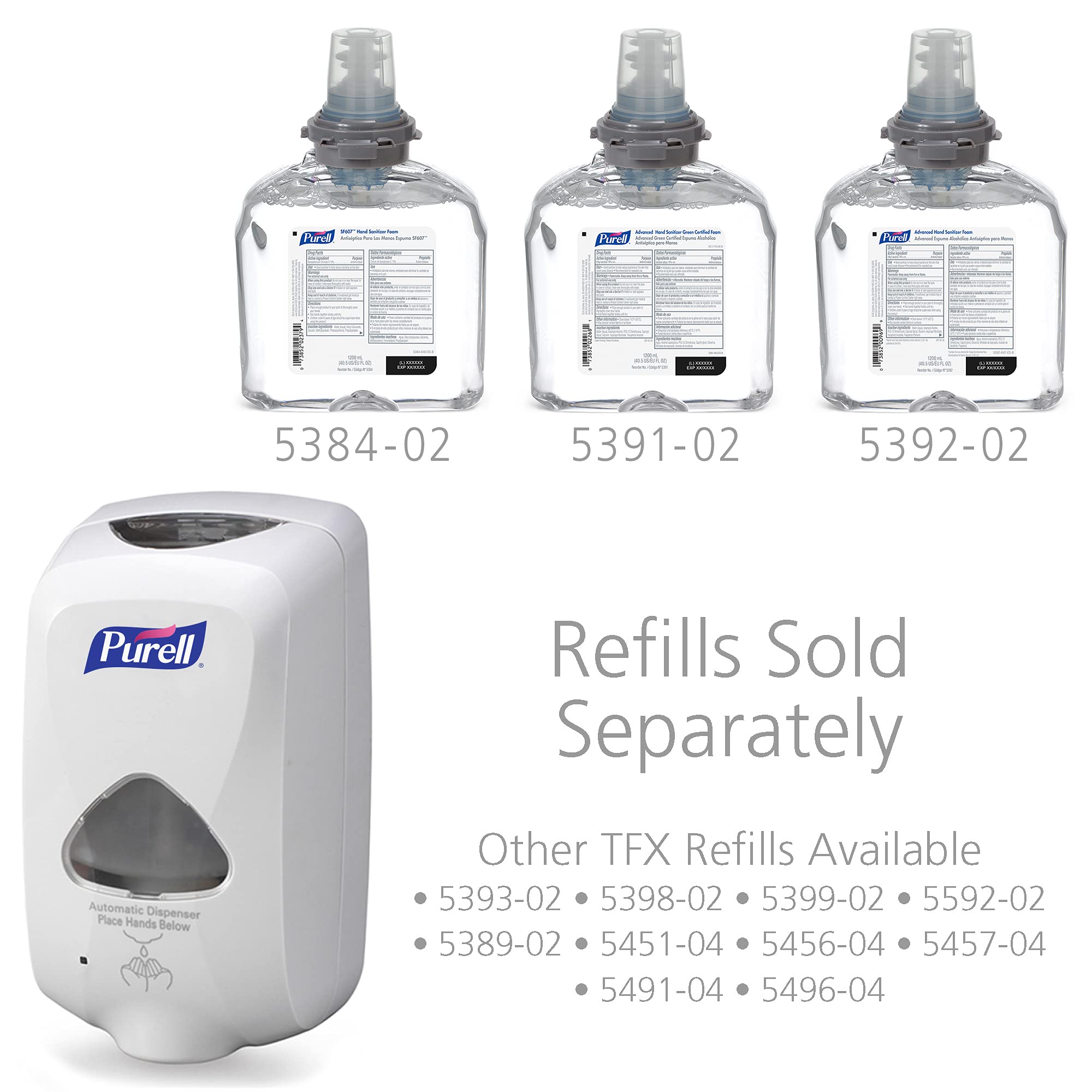 Purell TFX TouchFree Foam Hand Sanitizer Dispenser, Dove Grey, for