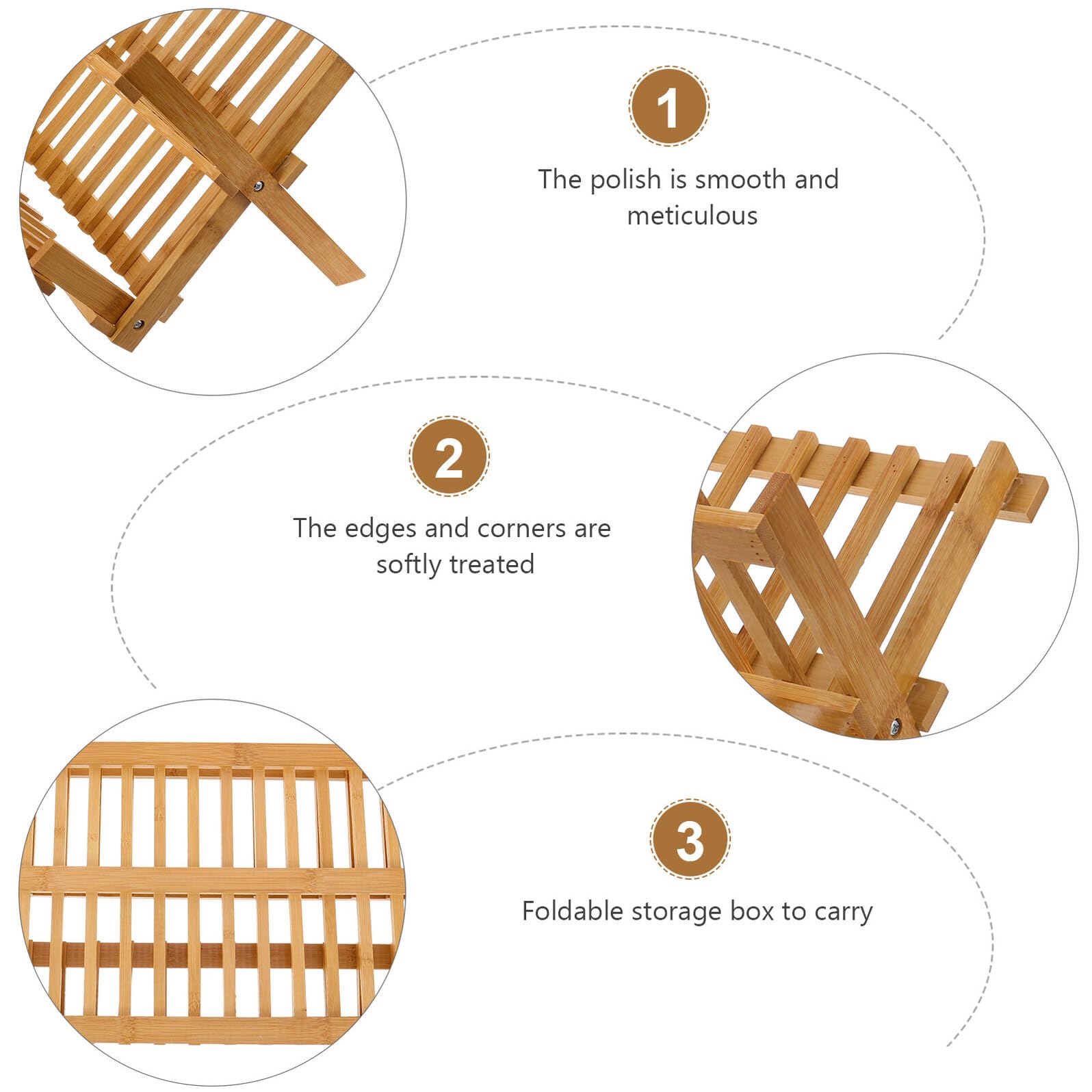 Égouttoir à vaisselle pliable en bois portable pour camping, cuisine, pique-nique et voyage – Idéal pour drainer et nizer les ustensiles de cuisine