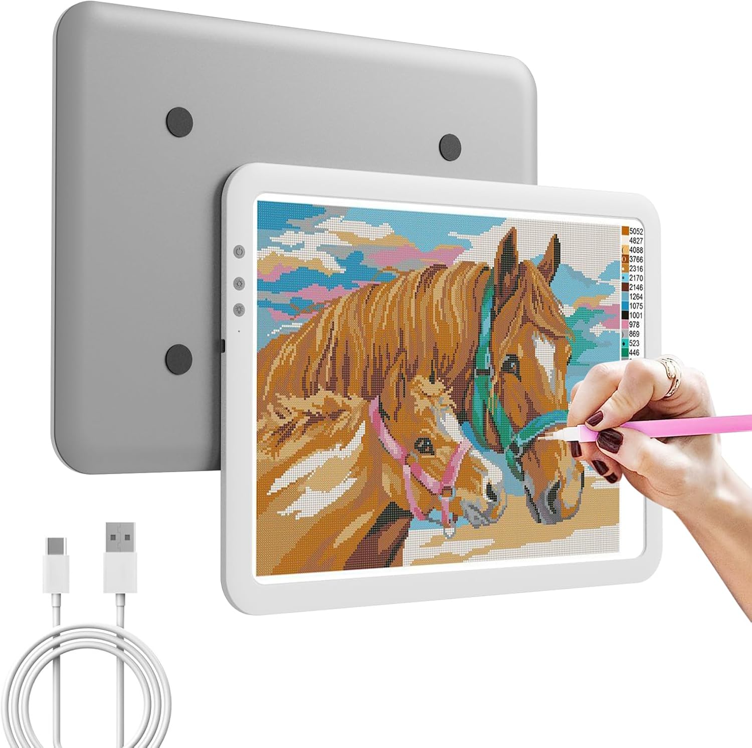 iVAOOZE Rechargeable Battery Powered Light Box for Tracing, A3 Wireless Lightbox Light Copy Board Light Table for Drawing Sketching HTV, Super Bright Light Pad for for Cricut Vinyl, Weeding Tool A3 Cordless ( Super Bright )