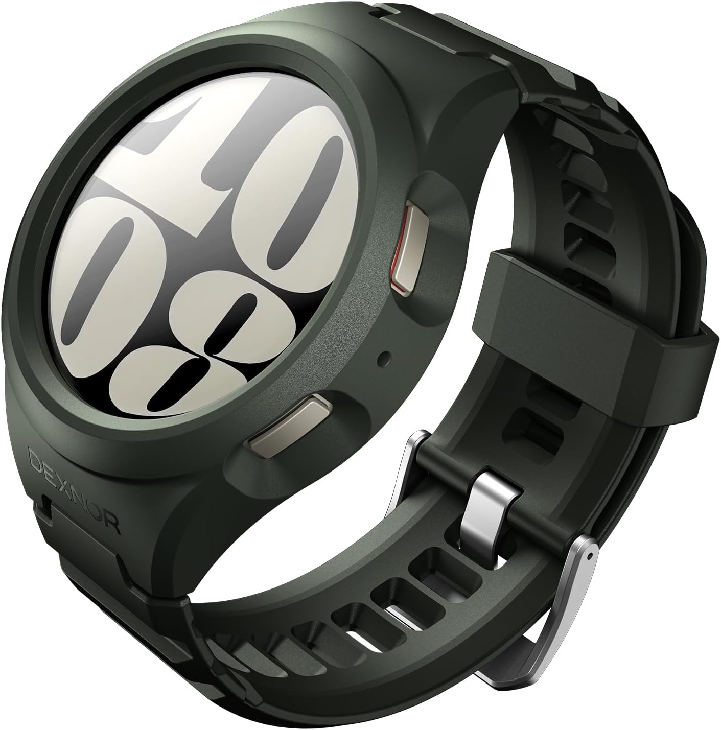 Dexnor for Samsung Galaxy Watch 6 Classic Band [47mm] [43mm], Galaxy Watch 6 Band [40mm] [44mm], [Raised Bezel &amp; Snap-on] Rugged Shockproof Case